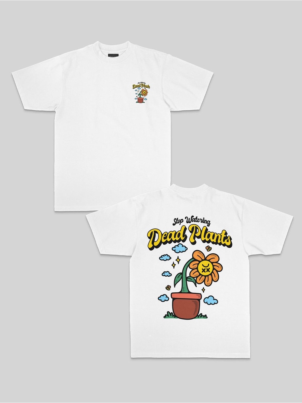 Kids White "Dead Plants" Short-Sleeve Graphic Tee (NWOT)